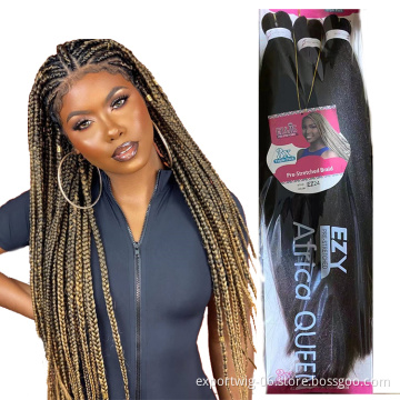 braiding hair pre stretched 3X prestretched braiding yaki synthetic ombre color hair extensions 3 in 1